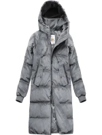 Šedá dámská zimní bunda s kapucí model 21773179 - Libland