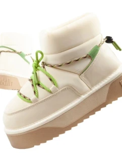 Dámské zimní sněhule D.Franklin fashion fur insulated boots beige green dámské