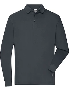 JN Pánské pracovní piqué polo s dlouhým rukávem 02. carbon model 22533470 - Daiber