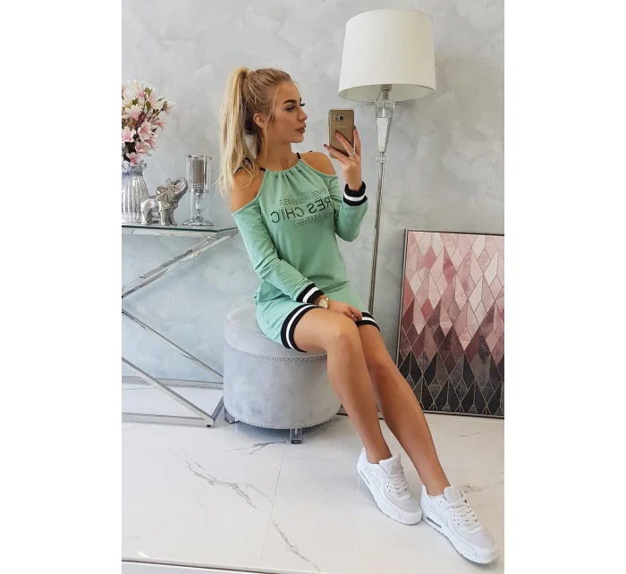 Tres Chic tmavě mátové šaty