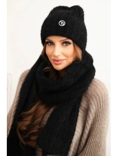 Dámský komplet čepice a z měkké příze černý model 21461088 - K-Fashion