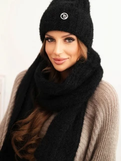 Dámský komplet čepice a  z měkké příze černý model 21461088 - K-Fashion