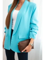 Sako s klopami elegantní tyrkysové