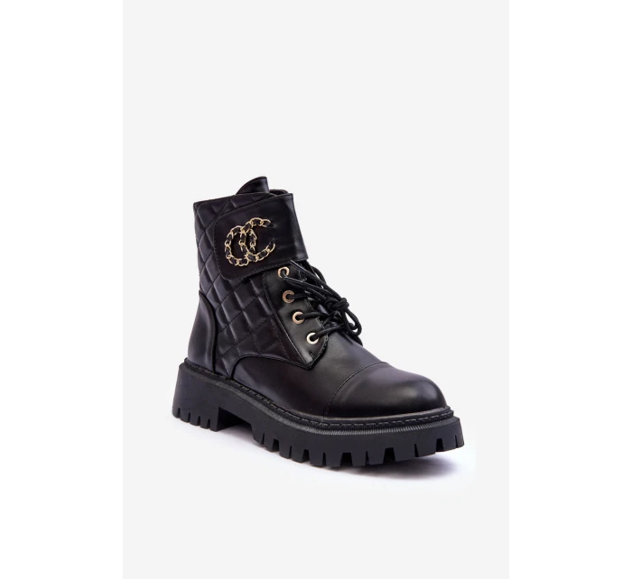 Dámské boty Workery s ozdobou černou model 21632247 - Boto Dámské boty Workery s ozdobou černou model 21632247 - Boto