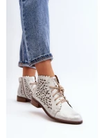 Zazoo 2871 Dámské Botky Šněrovací Stříbrné