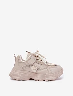 Dětské tenisky na platformě béžové Hanomess