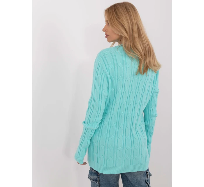 Sweter AT SW model 20463759 mietowy - FPrice Sweter AT SW model 20463759 mietowy - FPrice