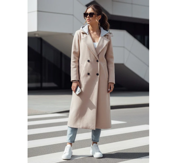 MODVENTURE dámský oversize kabát s kapucí béžový FashionStreet NY0721