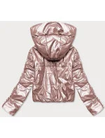 Krátká dámská bunda v perleťově růžové barvě (B8138-51) Krátká dámská bunda v perleťově růžové barvě (B8138-51)