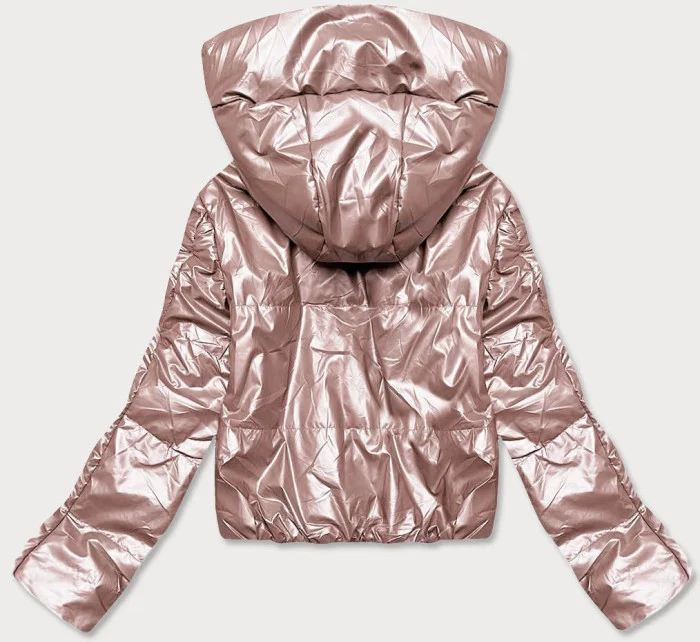 Krátká dámská bunda v perleťově růžové barvě (B8138-51) Krátká dámská bunda v perleťově růžové barvě (B8138-51)