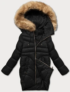 Dámská zimní bunda s ozdobnými kapsami J Style černá (5M3257-392)