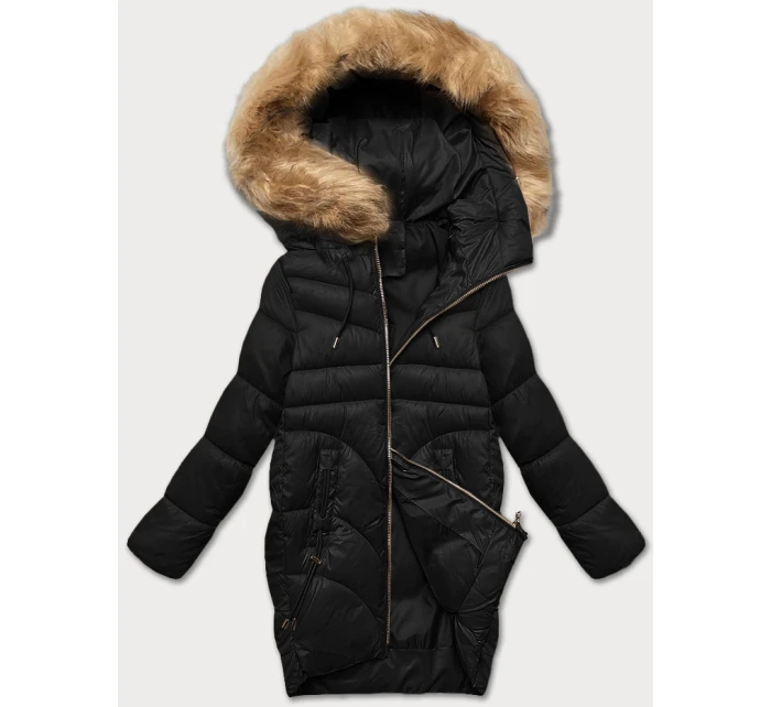 Černá dámská zimní bunda s ozdobnými kapsami J Style (5M3257-392) Černá dámská zimní bunda s ozdobnými kapsami J Style (5M3257-392)