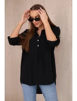 Halenka s prodlouženým zadním dílem černý Halenka s prodlouženým zadním dílem černý