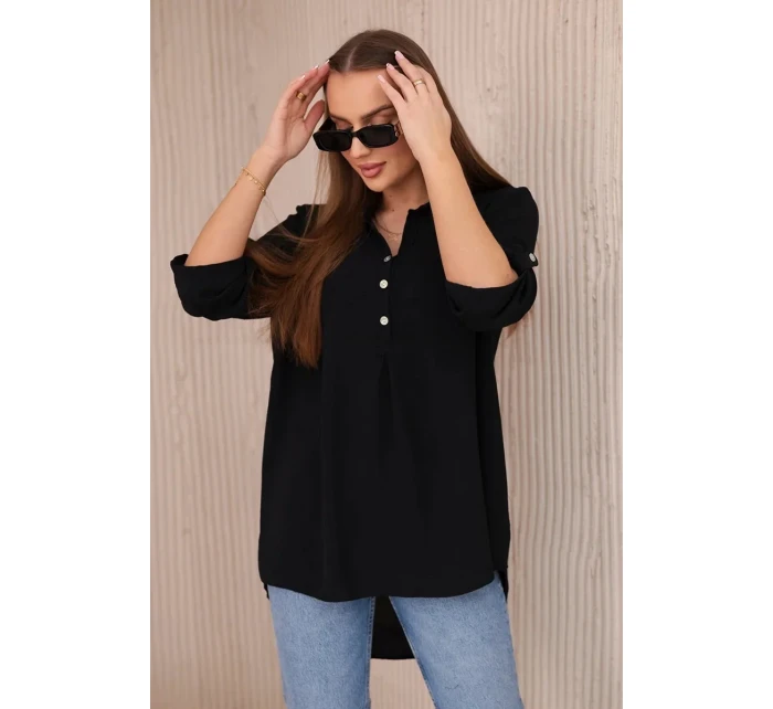 Halenka s prodlouženým zadním dílem černý Halenka s prodlouženým zadním dílem černý