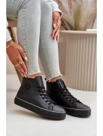 Dámské Zateplené Tenisky Z Eko Kůže Big Star OO274790 Černé Dámské Zateplené Tenisky Z Eko Kůže Big Star OO274790 Černé