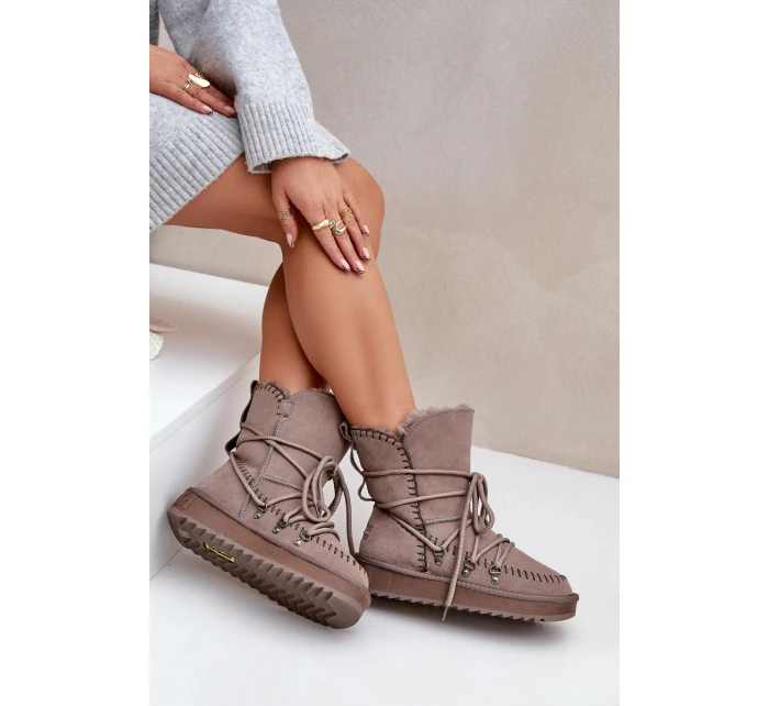 Dámské Sněhule Z Přírodní Semiše D.Franklin DFSH375004 Taupe