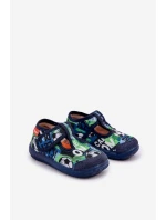 Pantofle Milami Dětské Elastické Na Suchý Zip S Míčky Modré Ambette