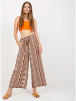 Kalhoty D73781M62237A bílá hnědá