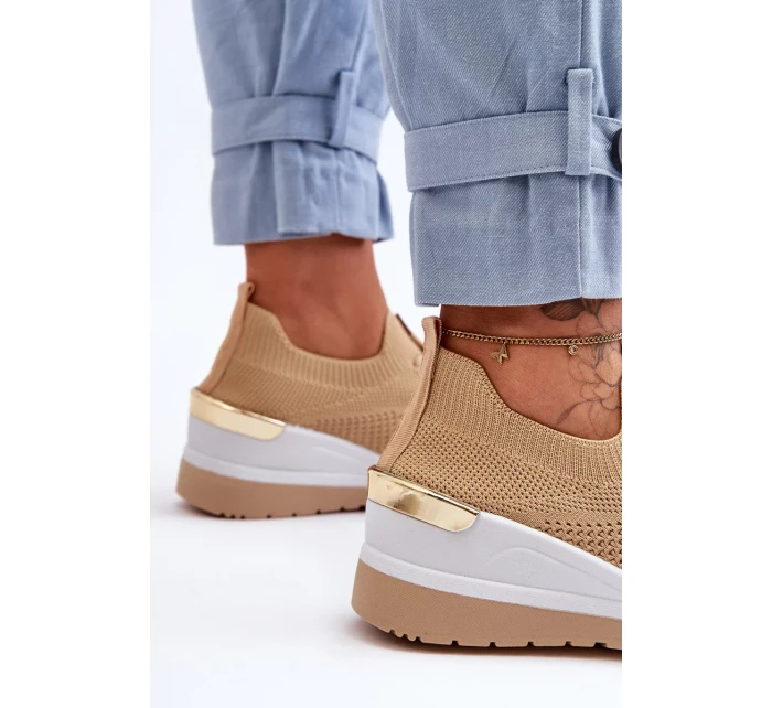 Sportovní Nastavitelné Boty Na Podpatku Bežové Visconti Sportovní Nastavitelné Boty Na Podpatku Bežové Visconti