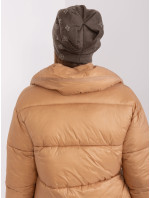 Tmavá khaki zimní čepice s nádechem kašmíru
