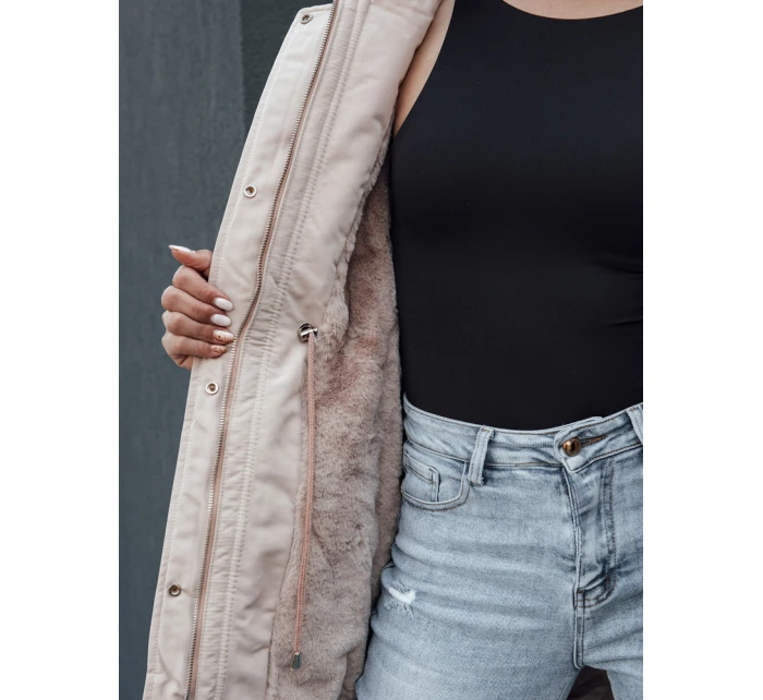 Dámská zimní bunda parka s kapucí SNOWFALL béžová FashionStreet TY4490