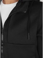 Pánská přechodná bunda s kapucí černá FashionStreet TX5016 Pánská přechodná bunda s kapucí černá FashionStreet TX5016