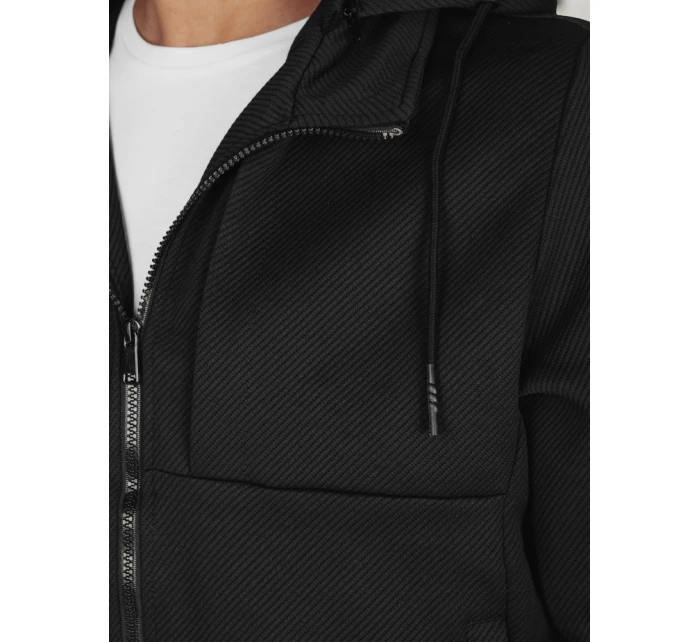 Pánská přechodná bunda s kapucí černá FashionStreet TX5016 Pánská přechodná bunda s kapucí černá FashionStreet TX5016