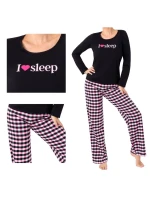 Dámské pyžamo model 21789539 long black - Donna Dámské pyžamo model 21789539 long black - Donna