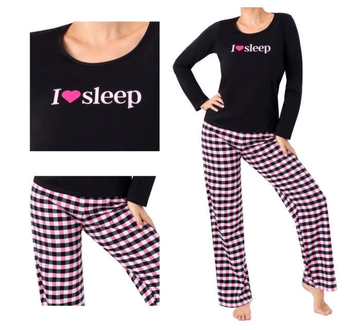 Dámské pyžamo model 21789539 long black - Donna Dámské pyžamo model 21789539 long black - Donna