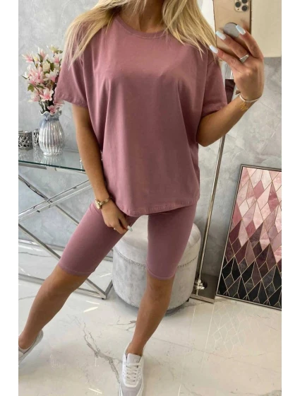 Komplet top+legginsy ciemny różowy Komplet top+legginsy ciemny różowy