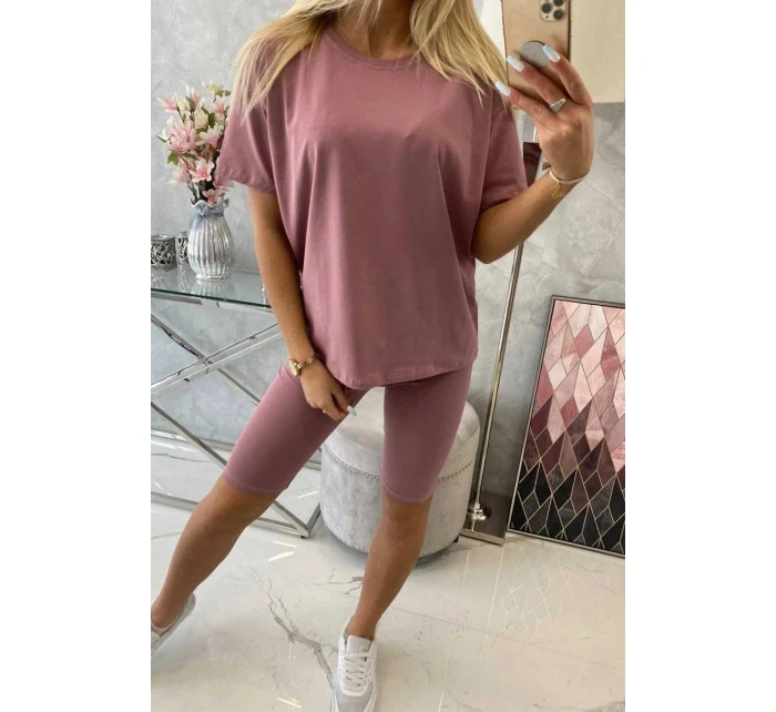 Komplet top+legginsy ciemny różowy Komplet top+legginsy ciemny różowy