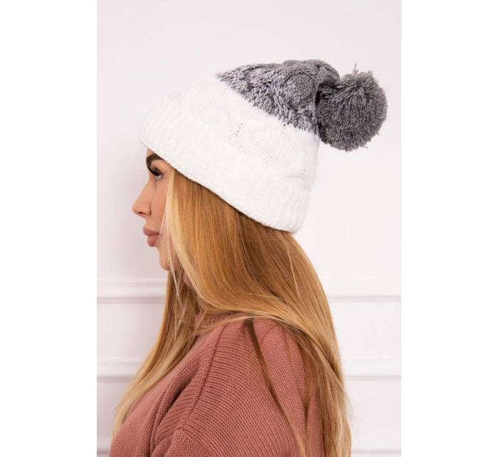 Fleecová čepice Alice K248 bílá+šedá Fleecová čepice Alice K248 bílá+šedá
