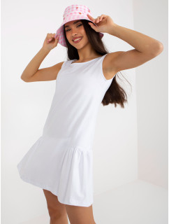 Základní bílé mini šaty bez rukávů