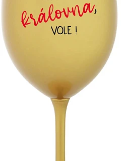 JSEM VOLE! zlatá sklenice na víno 350 ml model 22205631 - Giftela