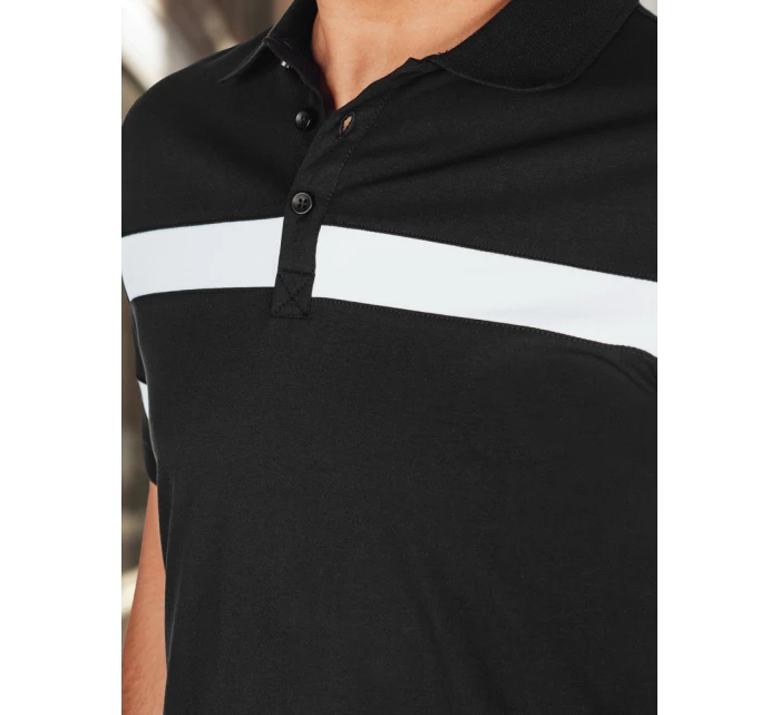 Pánská polokošile s pruhy černá FashionStreet PX0631 Pánská polokošile s pruhy černá FashionStreet PX0631