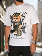 Pánské bílé tričko s potiskem FashionStreet RX5647