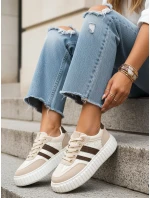 Dámské tenisky na platformě béžové FashionStreet ZY1393