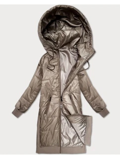 Jednoduchá béžová bunda s ozdobným prošíváním model 21328140 - S'WEST