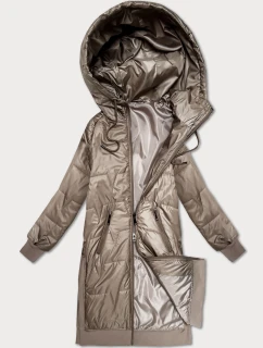 Jednoduchá béžová bunda s ozdobným prošíváním S'West (B8393-12)