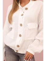 Dámská mušelínová košile s dlouhým rukávem bílá