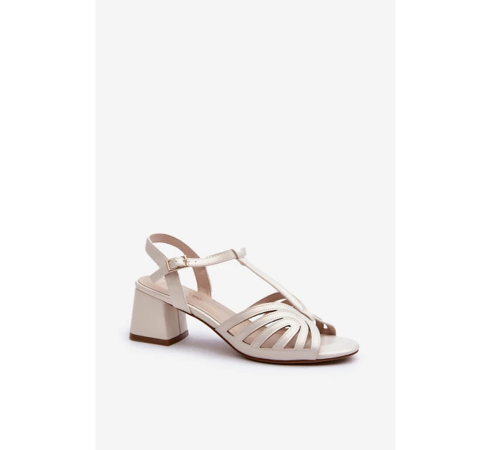 Lakýrované dámské sandály na podpatku Sergio Leone SK880 černé