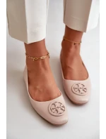 Dámské baleríny s ozdobou z ekokože béžové model 21667173 - Boto