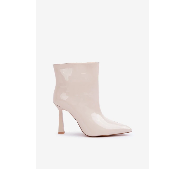 Lakované Boty Na Nazouvací Světle Béžové model 21681513 - Boto