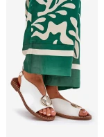 Plné Elegantní Sandály S Ozdobou Bílé model 21685749 - Boto