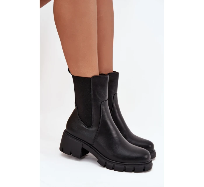 Dámské Botky Na Eko Kůže Černé model 21707142 - Boto Dámské Botky Na Eko Kůže Černé model 21707142 - Boto