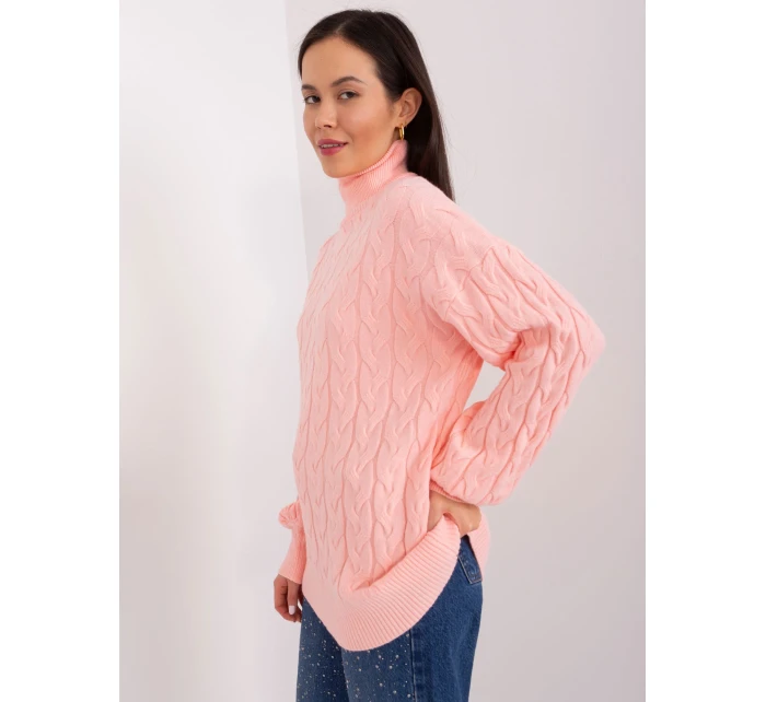 Sweter AT SW model 19034219 brzoskwiniowy - FPrice Sweter AT SW model 19034219 brzoskwiniowy - FPrice