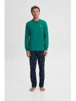 Pánské pyžamo s dlouhým rukávem 19661 tmavě modré - Vamp