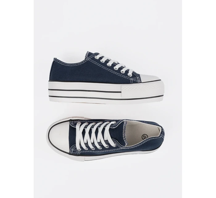 Stylové tenisky dámské tmavě modré platforma Stylové tenisky dámské tmavě modré platforma