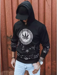Pánská mikina s potiskem černá FashionStreet BX5326