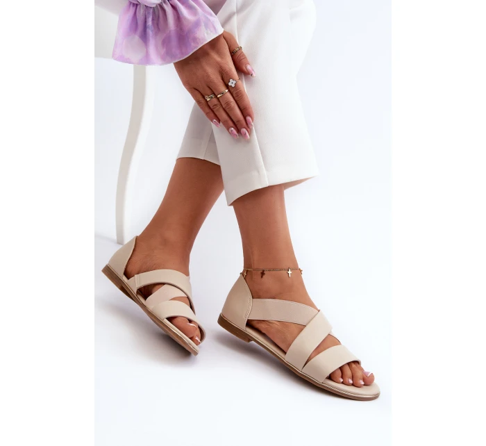 Kožené sandály se béžové model 21657960 - EVENTO Kožené sandály se béžové model 21657960 - EVENTO